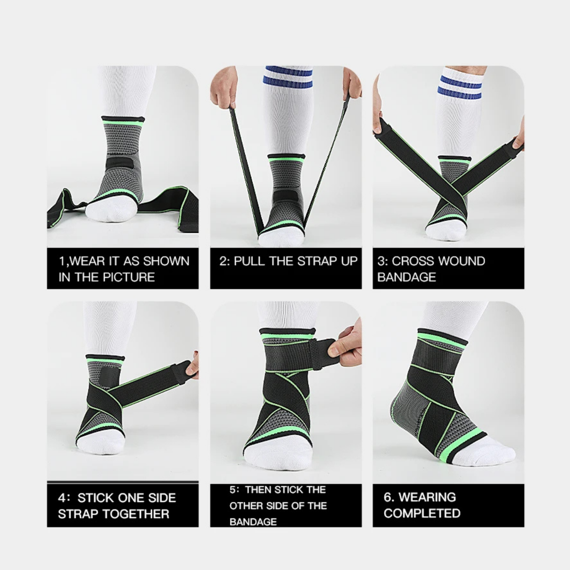Ankle Support Compression brace with strap 1pc