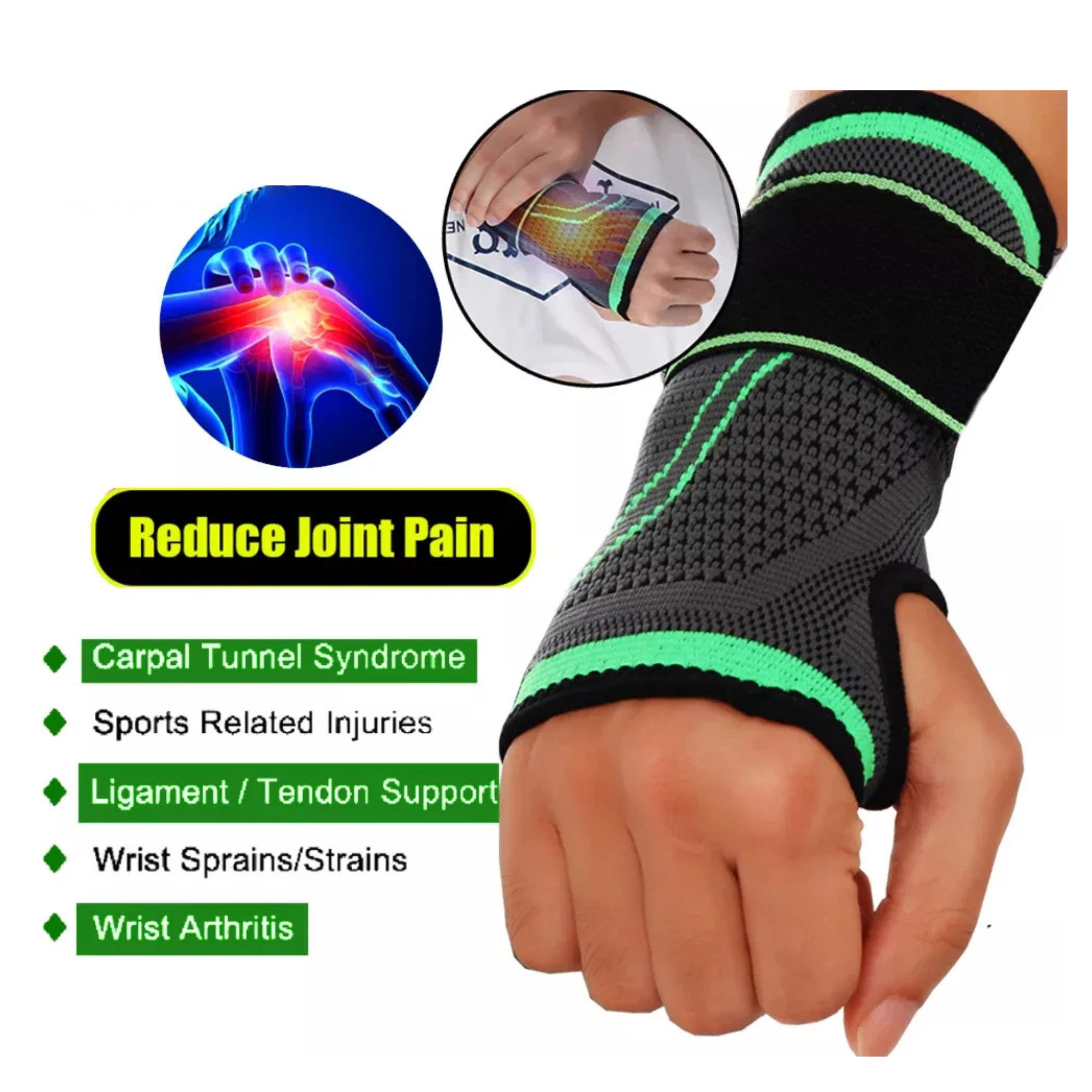 Wrist & Palm Compression Band with strap 1pc