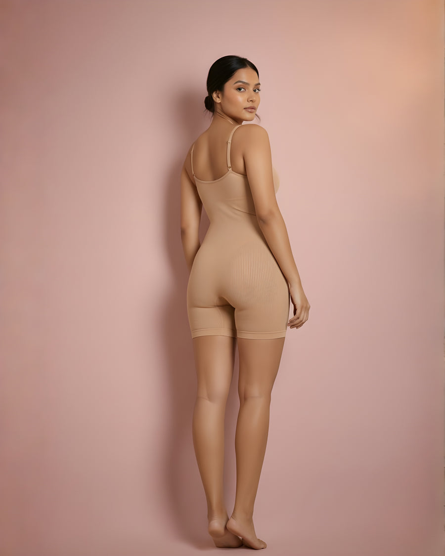 Mid Thigh Bodysuit Shapewear Open Crotch - Body Shaper - 2