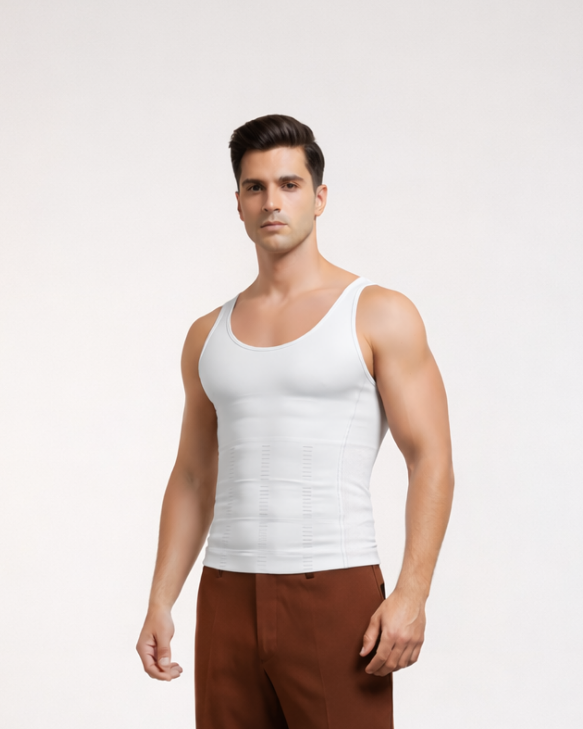 Men Slimming Body Shaper Vest White