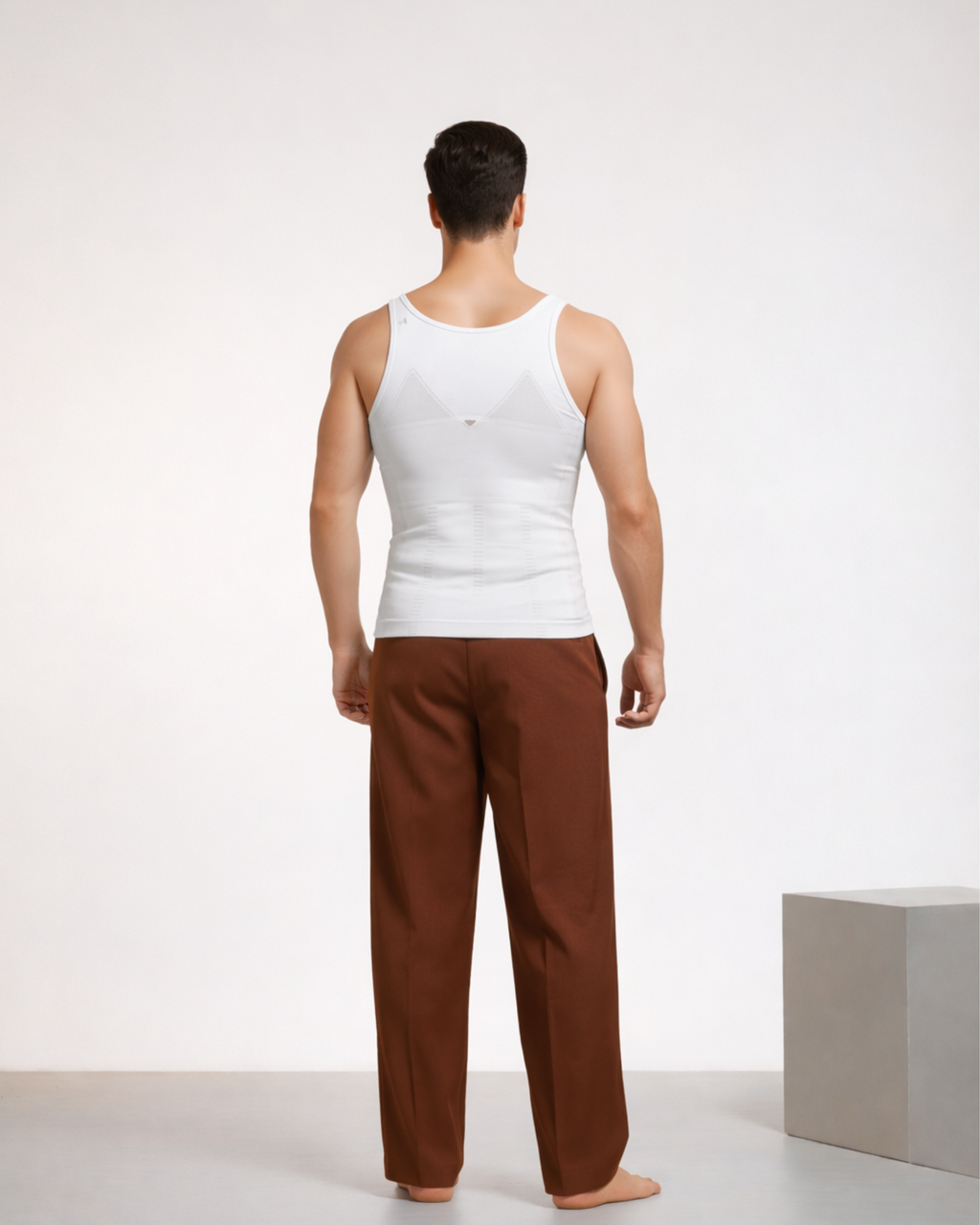 Men Slimming Body Shaper Vest White