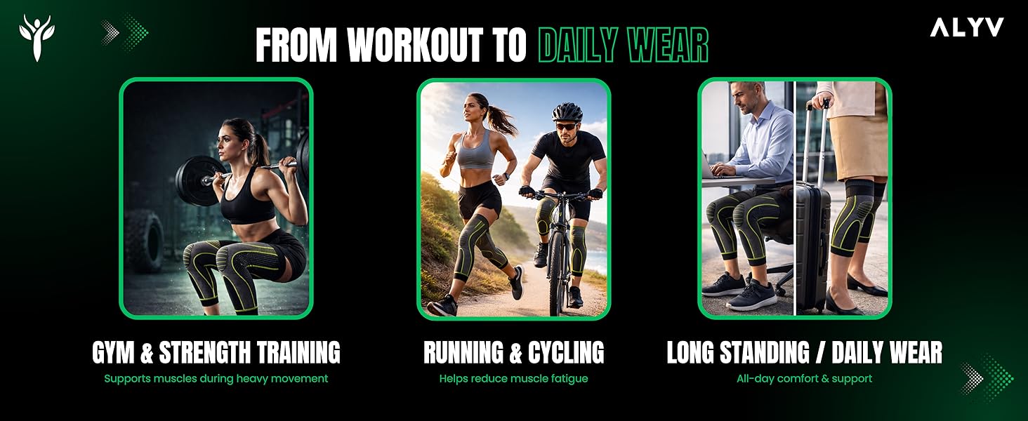 Knee & Calf Support Sleeve with strap 1pc