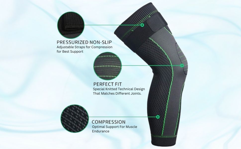 Knee & Calf Support Sleeve with strap 1pc