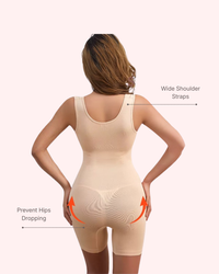 Wide Straps, Lifted Hips ||| Back view shows wide, comfy straps that don’t dig in, while targeted knit panels cup and lift the hips to prevent sagging.