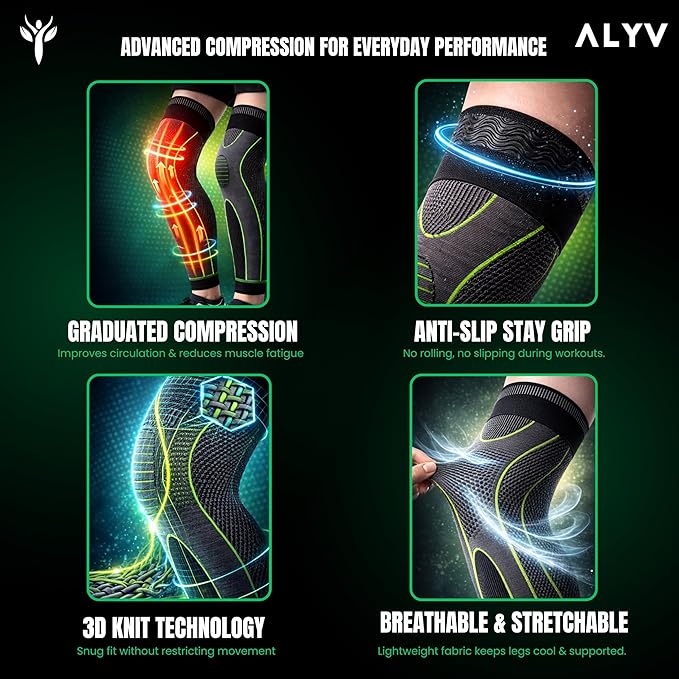 Knee & Calf Support Sleeve with strap 1pc