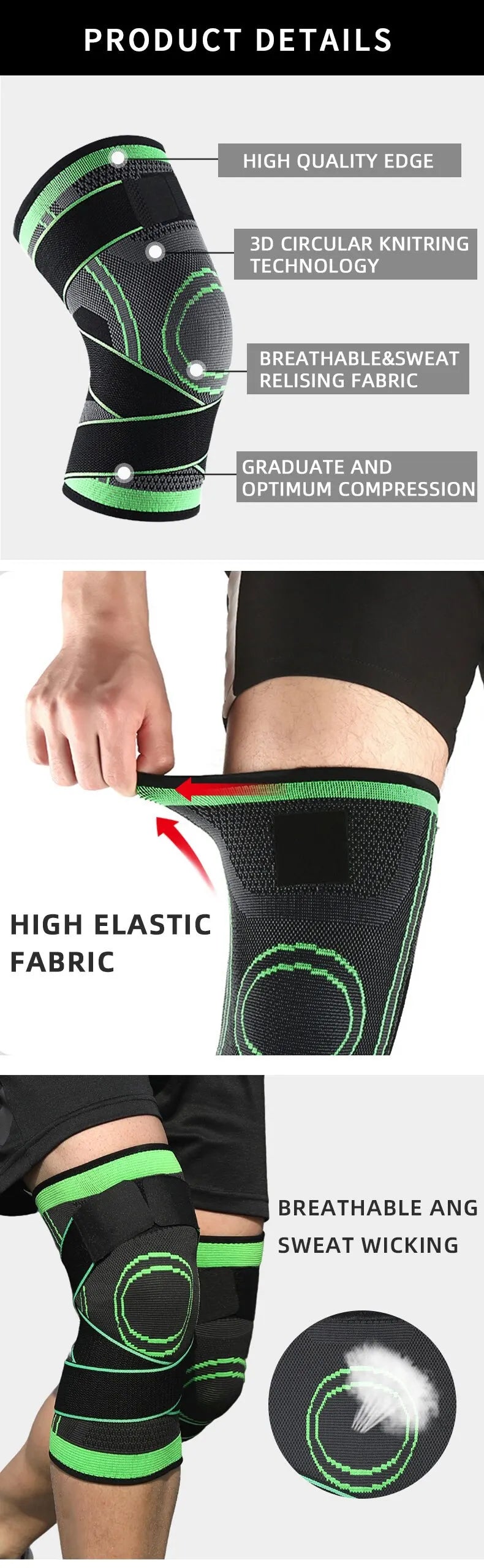 Knee Support Sleeve with strap 1pc