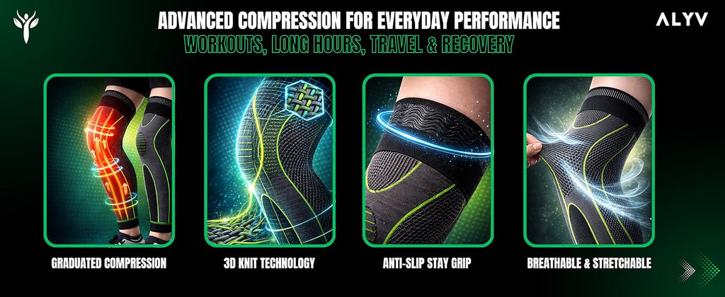 Knee & Calf Support Sleeve with strap 1pc