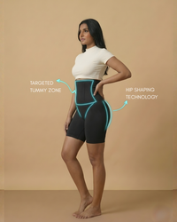 360° Smooth Belly + No Lines ||| Seamless, full-coverage shaping smooths the back, waist, and hips for a clean finish from every angle.