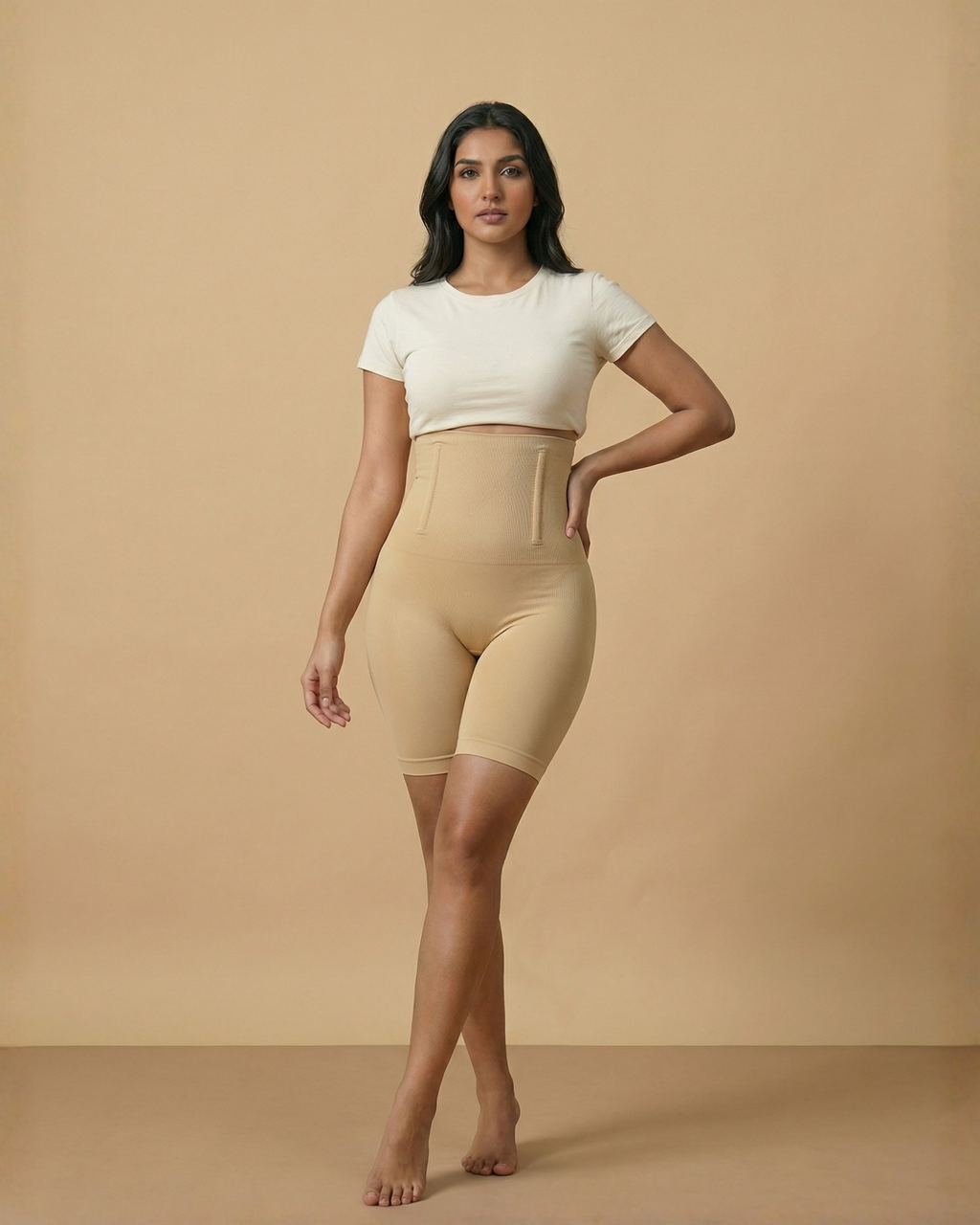 Tummy Control Shaper ||| Smooths lower tummy, hips and thighs while the high waistband cinches your waist for a sleek side profile.