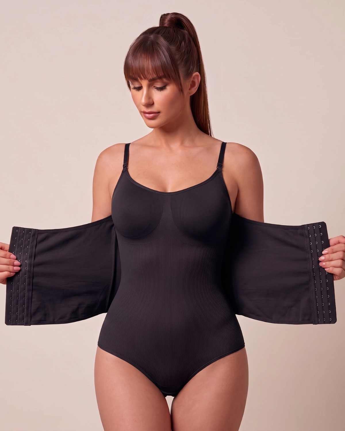 Cinch-Flex Adjustable Strap Full Body Shaper Black