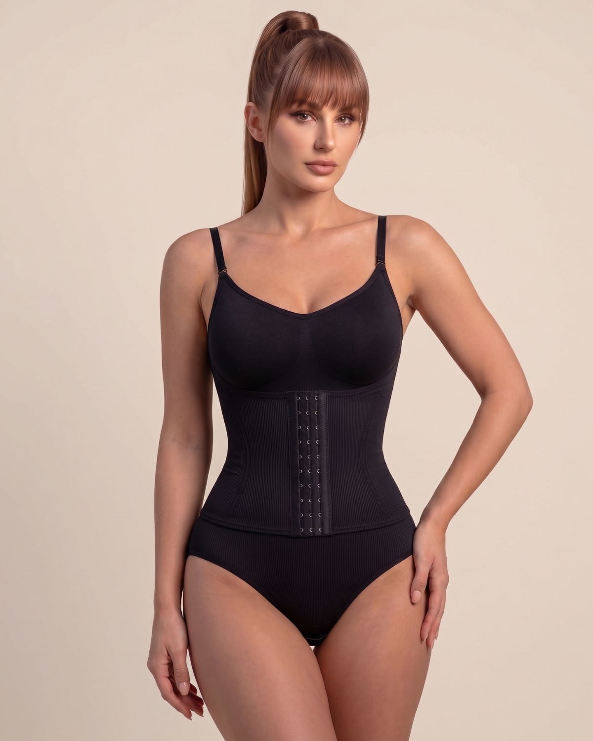 Cinch-Flex Adjustable Strap Full Body Shaper Black