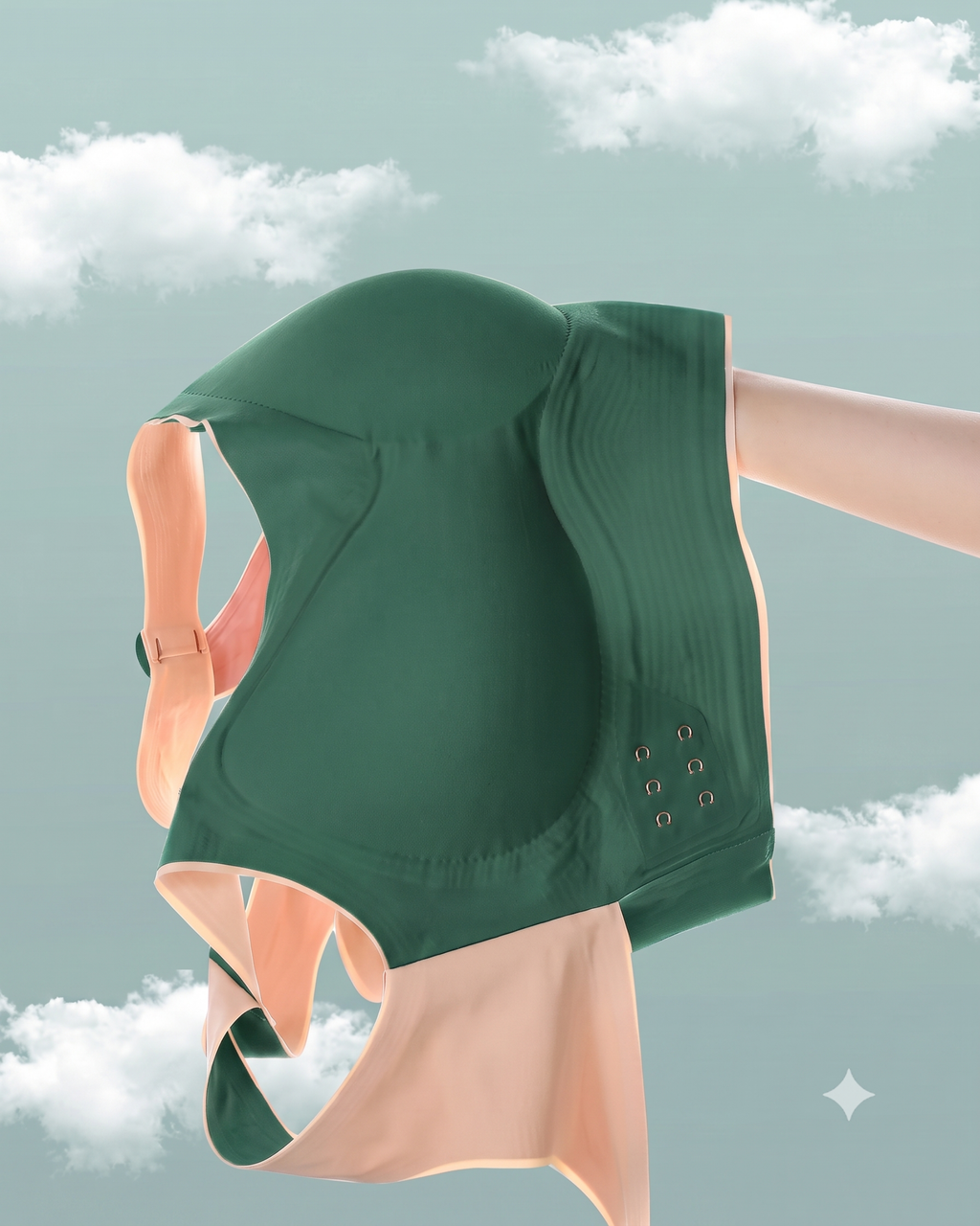 Cloud Lift Bra - Green Seamless Bust Lifting & Wireless Shaping Bra