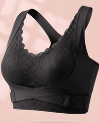 Cloud Lift Lace Bra - Black Seamless Bust Lifting & Wireless Shaping Posture Correcting Bra