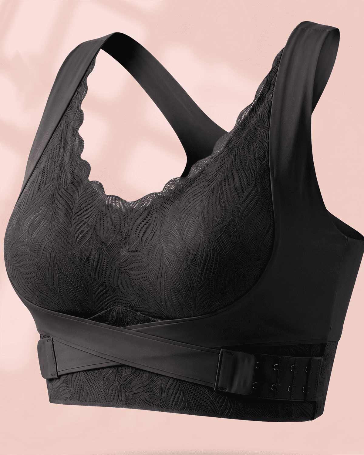 Cloud Lift Lace Bra - Black Seamless Bust Lifting & Wireless Shaping Posture Correcting Bra