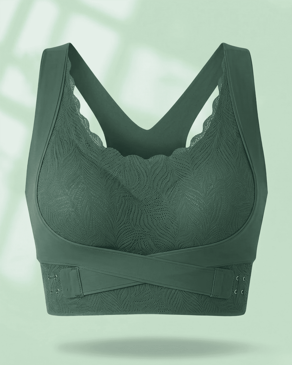 Cloud Lift Lace Bra - Green Seamless Bust Lifting & Wireless Shaping Posture Correcting Bra