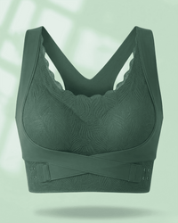 Cloud Lift Lace Bra - Green Seamless Bust Lifting & Wireless Shaping Posture Correcting Bra