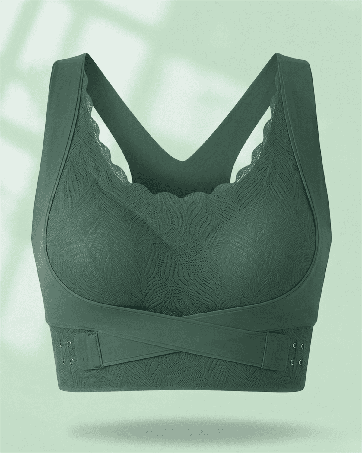 Cloud Lift Lace Bra - Green Seamless Bust Lifting & Wireless Shaping Posture Correcting Bra