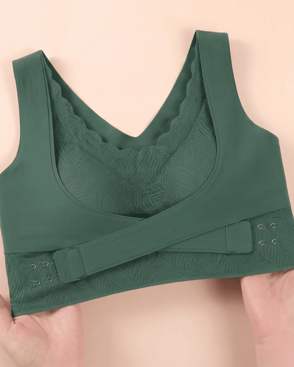 Cloud Lift Lace Bra - Green Seamless Bust Lifting & Wireless Shaping Posture Correcting Bra