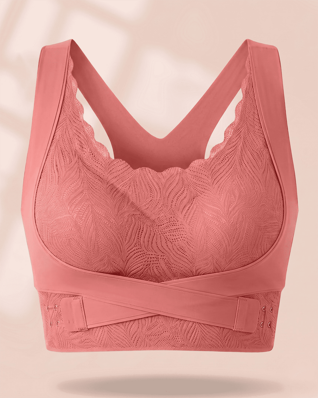 Cloud Lift Lace Bra - Pink Seamless Bust Lifting & Wireless Shaping Posture Correcting Bra