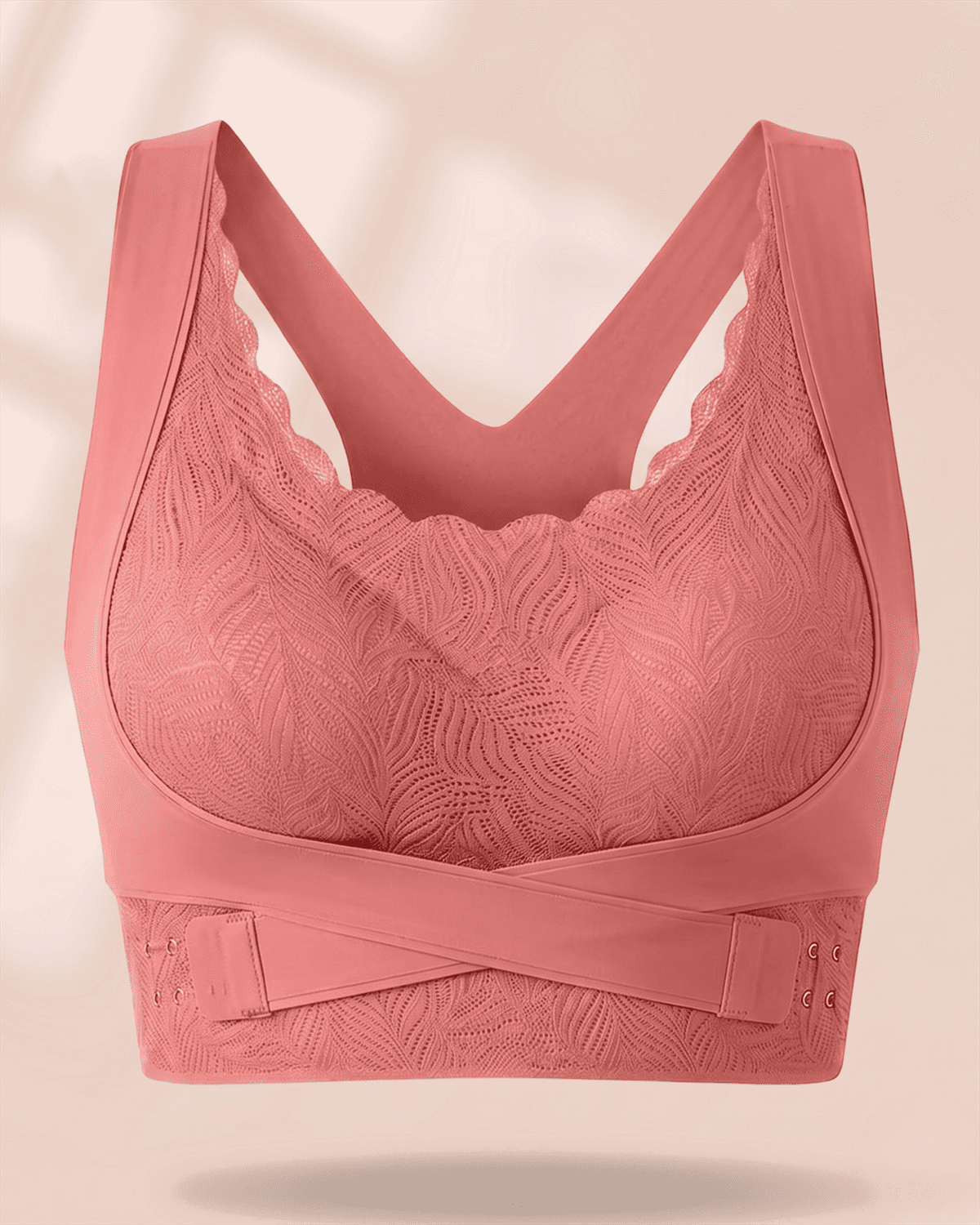 Cloud Lift Lace Bra - Pink Seamless Bust Lifting & Wireless Shaping Posture Correcting Bra
