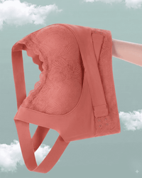 Cloud Lift Lace Bra - Pink Seamless Bust Lifting & Wireless Shaping Posture Correcting Bra
