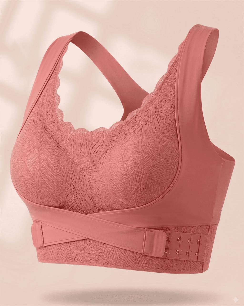 Cloud Lift Lace Bra - Pink Seamless Bust Lifting & Wireless Shaping Posture Correcting Bra