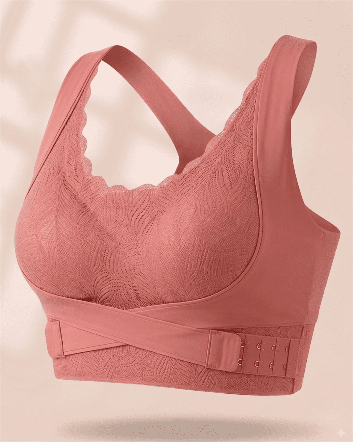 Cloud Lift Lace Bra - Pink Seamless Bust Lifting & Wireless Shaping Posture Correcting Bra