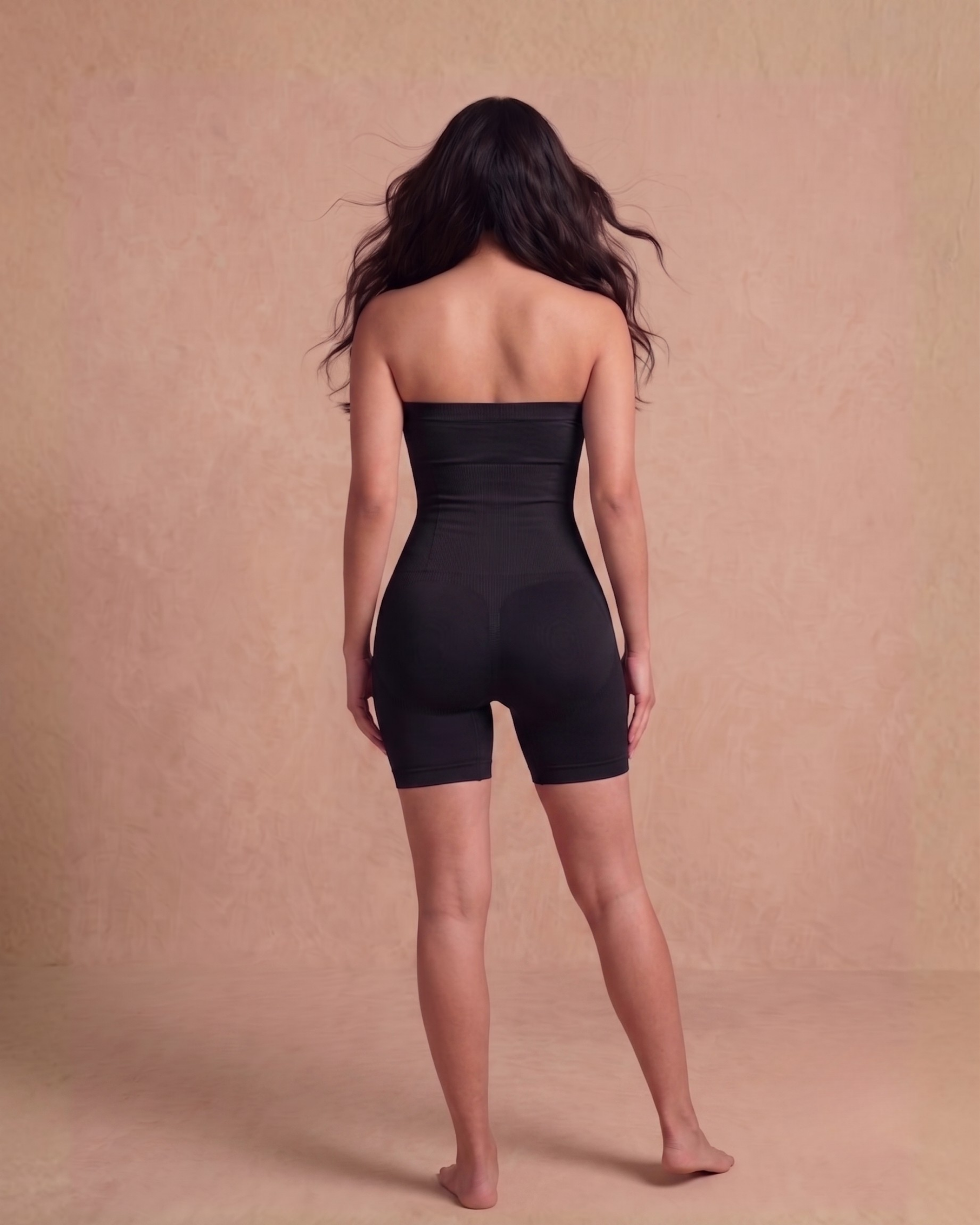 Converti-Flex Strapless Mid Thigh Full Body Shaper Black