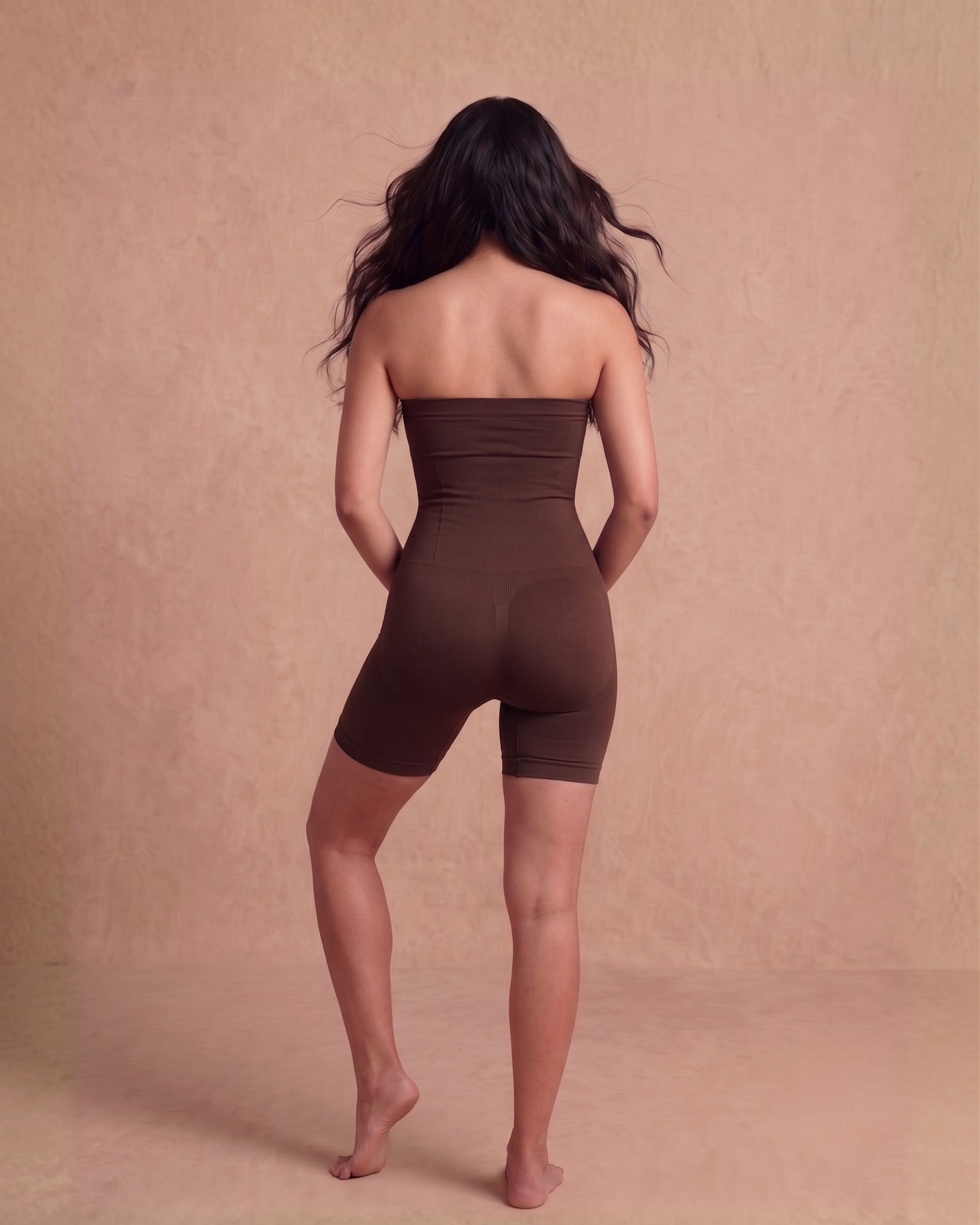 Converti-Flex Strapless Mid Thigh Full Body Shaper Brown