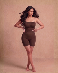 Converti-Flex Strapless Mid Thigh Full Body Shaper Brown