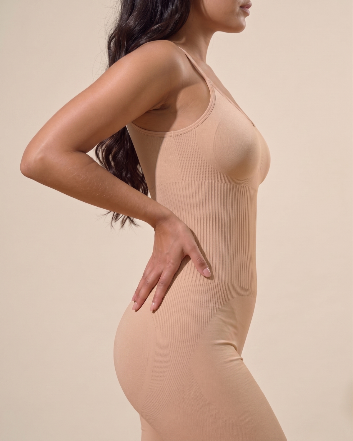 Curve-Flex Adjustable Strap Full Body Shaper Open Crotch Skin