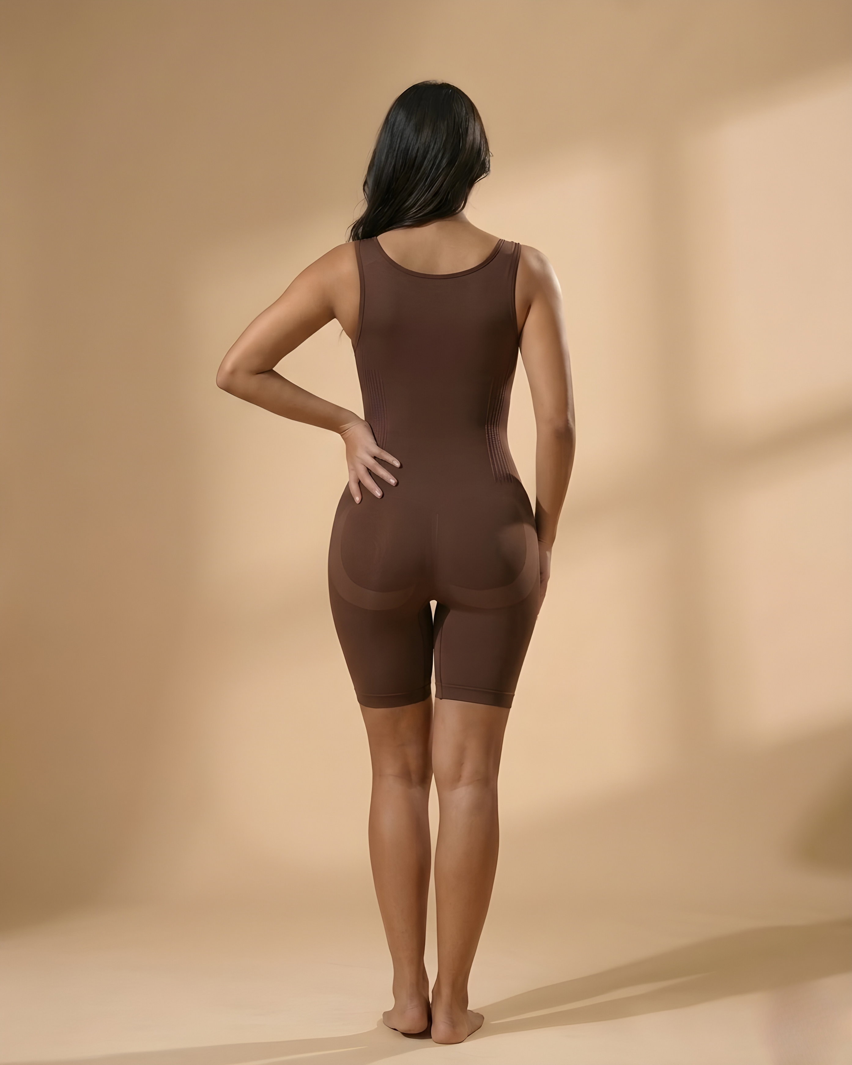 Wide Straps, Lifted Hips ||| Back view shows wide, comfy straps that don’t dig in, while targeted knit panels cup and lift the hips to prevent sagging.