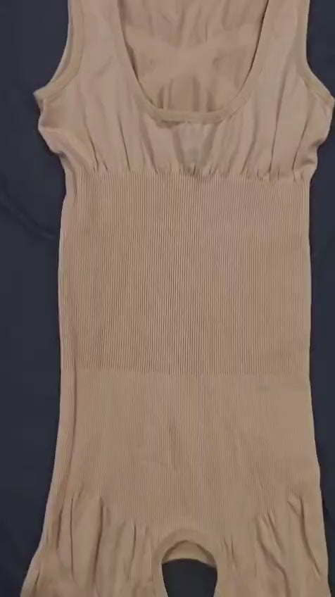 Wide Strap Mid Thigh Bodysuit Shapewear Open Crotch - Body Shaper