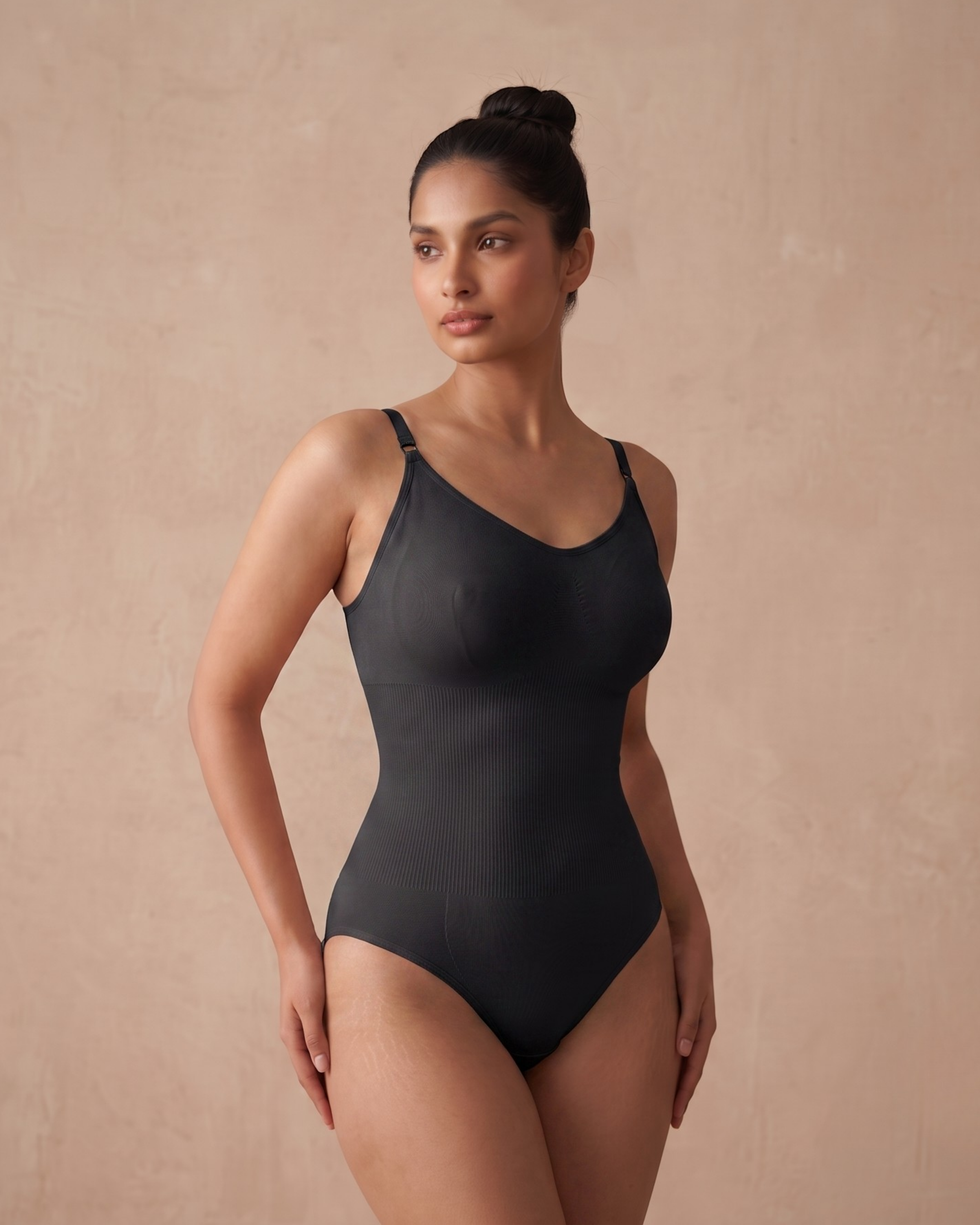 V-Flex Adjustable Strap Full Body Shaper Black