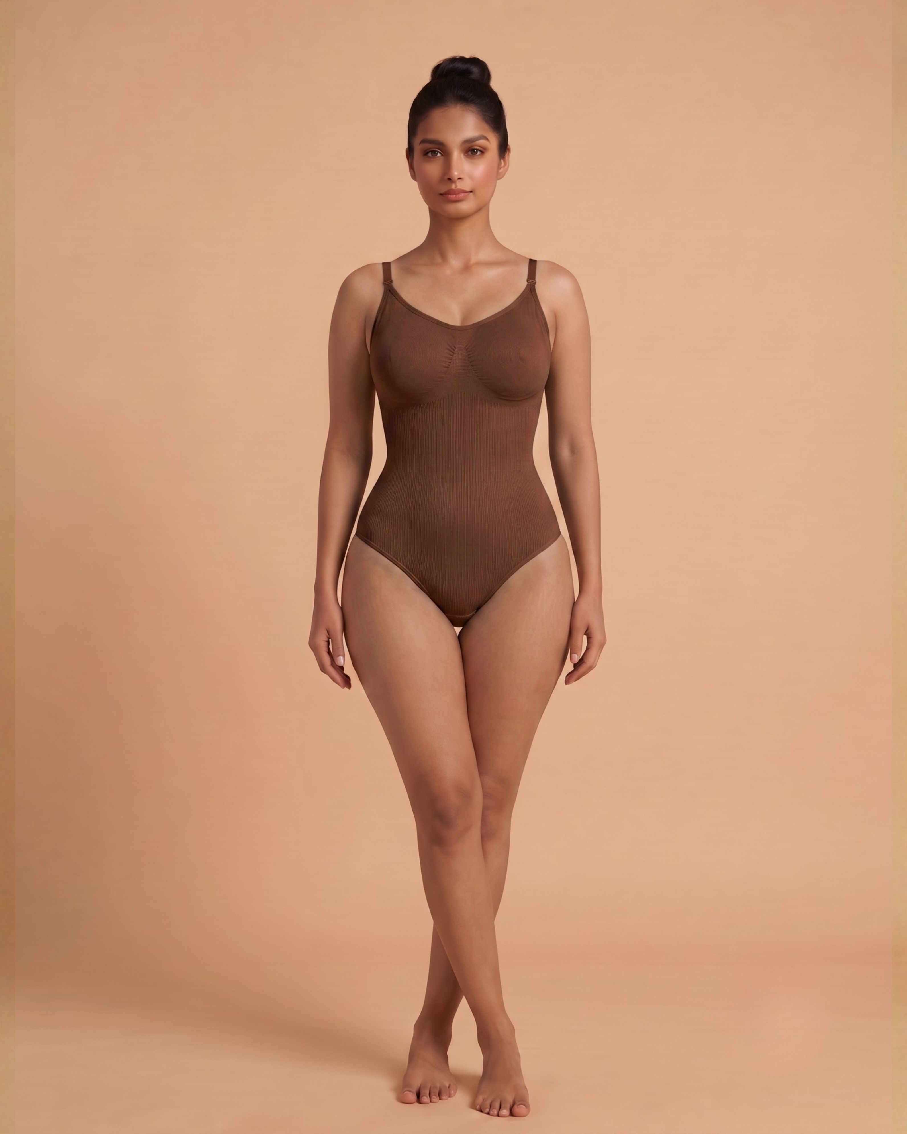 V-Flex Adjustable Strap Full Body Shaper Brown